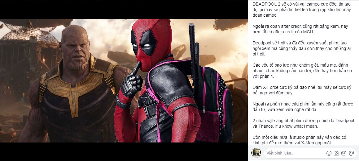 Deadpool 2: Khán giả Việt nói gì sau khi xem suất chiếu đặc biệt?! Deadpool 2: Khán giả Việt nói gì sau khi xem suất chiếu đặc biệt?!